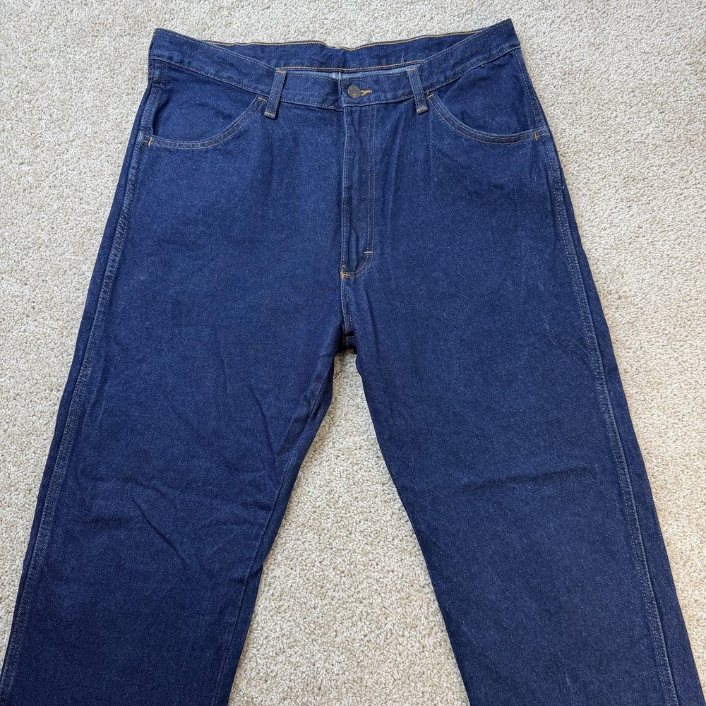 Rustler Jeans Mens 36x34 Dark Wash Blue Denim Regular Straight Casual